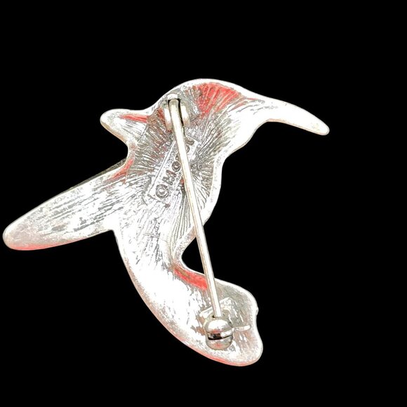 Hummingbird Brooch With Multicolor Rhinestones By Monet - Picture 4 of 5